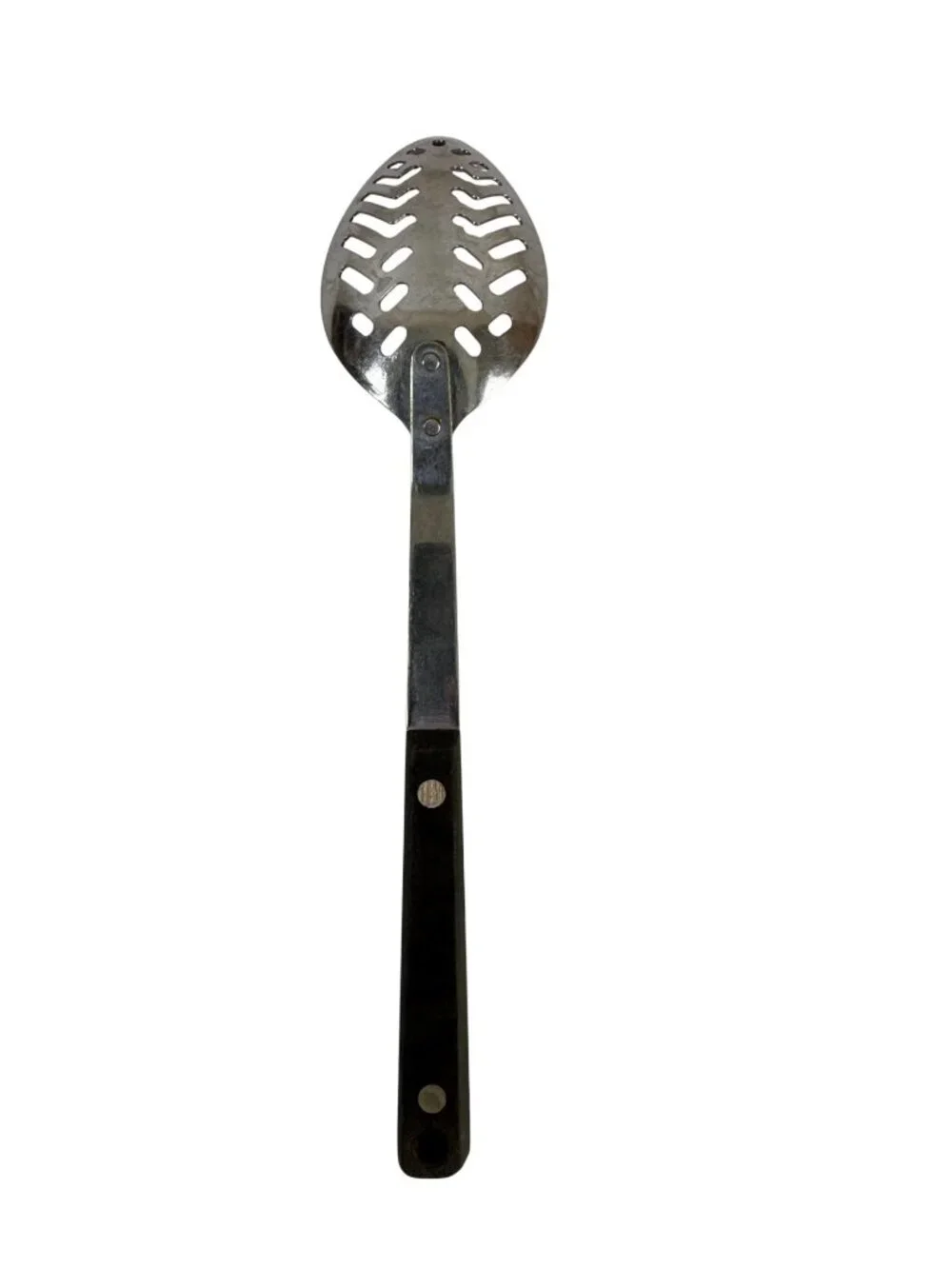Vintage Flint Stainless Steel Slotted Serving Spoon Arrowhead Handle ~12